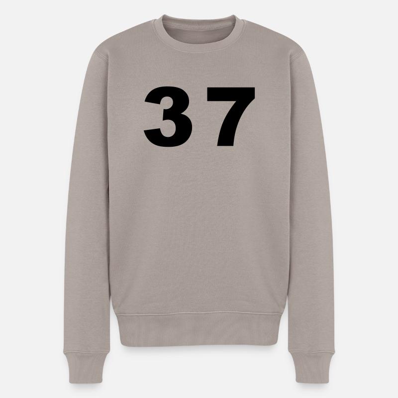 Number - 37 - siebenunddreißig - Männer Premium Bio Pullover - Taupe