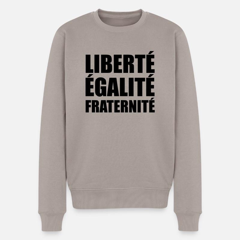 Freiheit ich bin Paris Frankreich - Männer Premium Bio Pullover - Taupe
