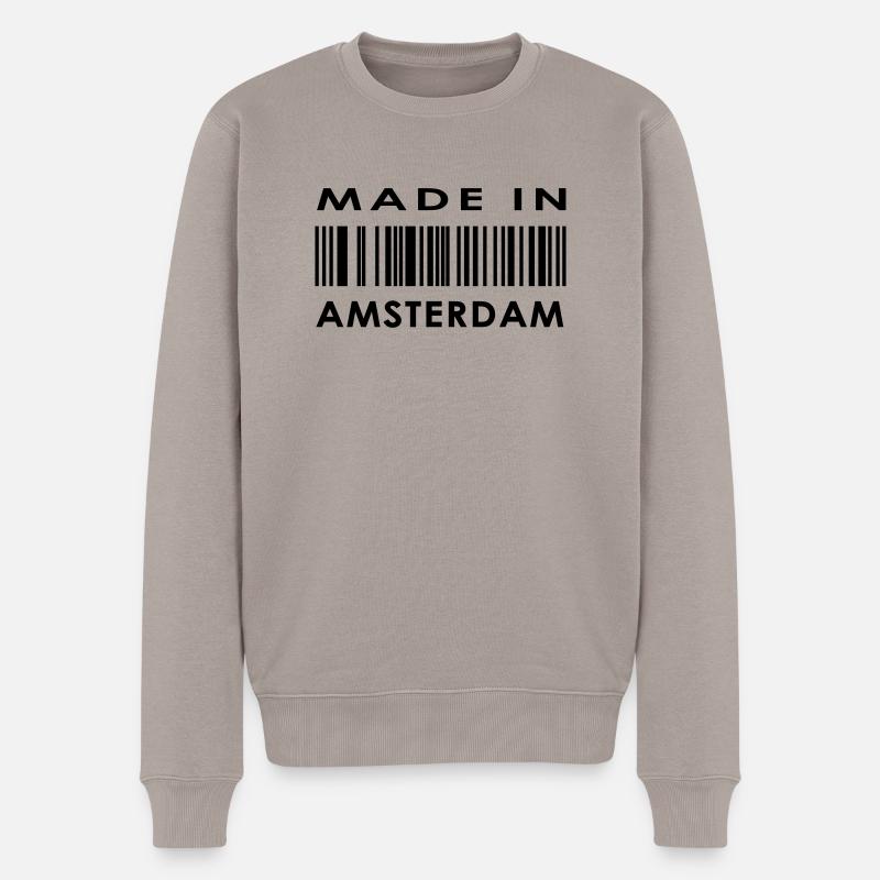 madein nl 01 amsterdam - Männer Premium Bio Pullover - Taupe