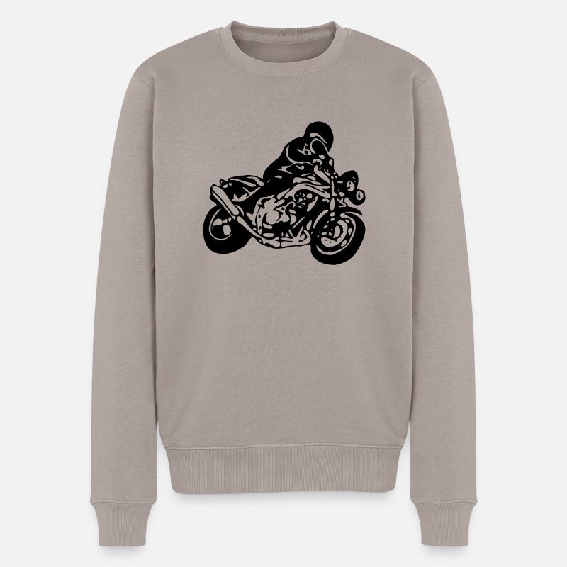 motorrad - Männer Premium Bio Pullover - Taupe