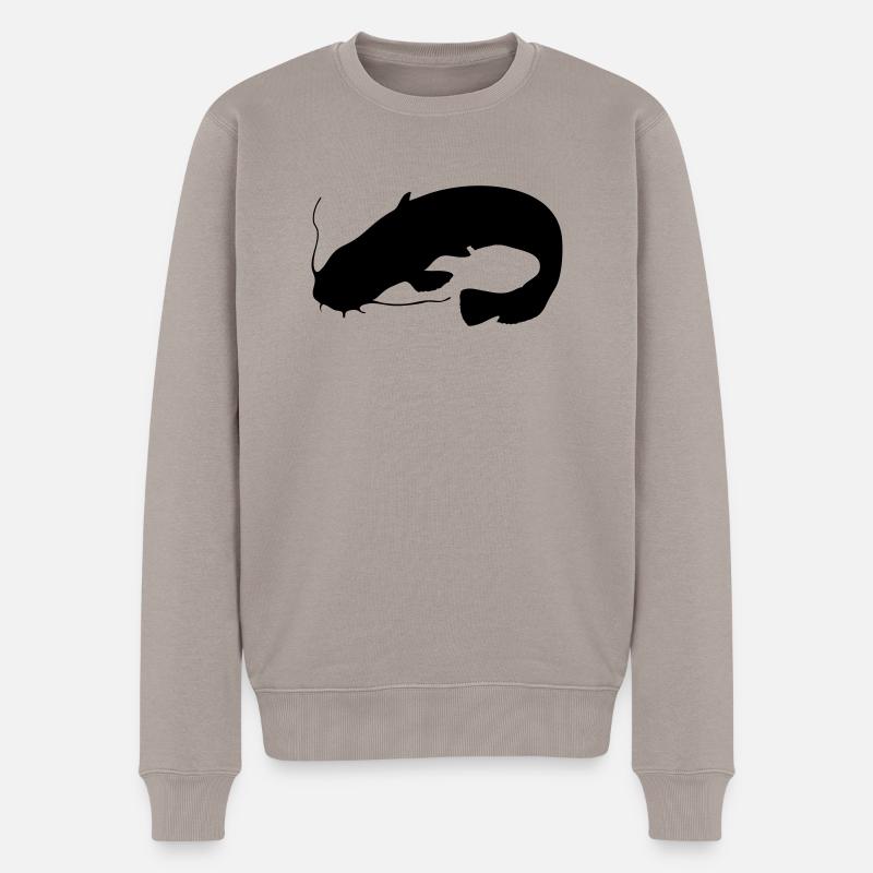 Poisson-chat - Pull Premium bio Homme - taupe