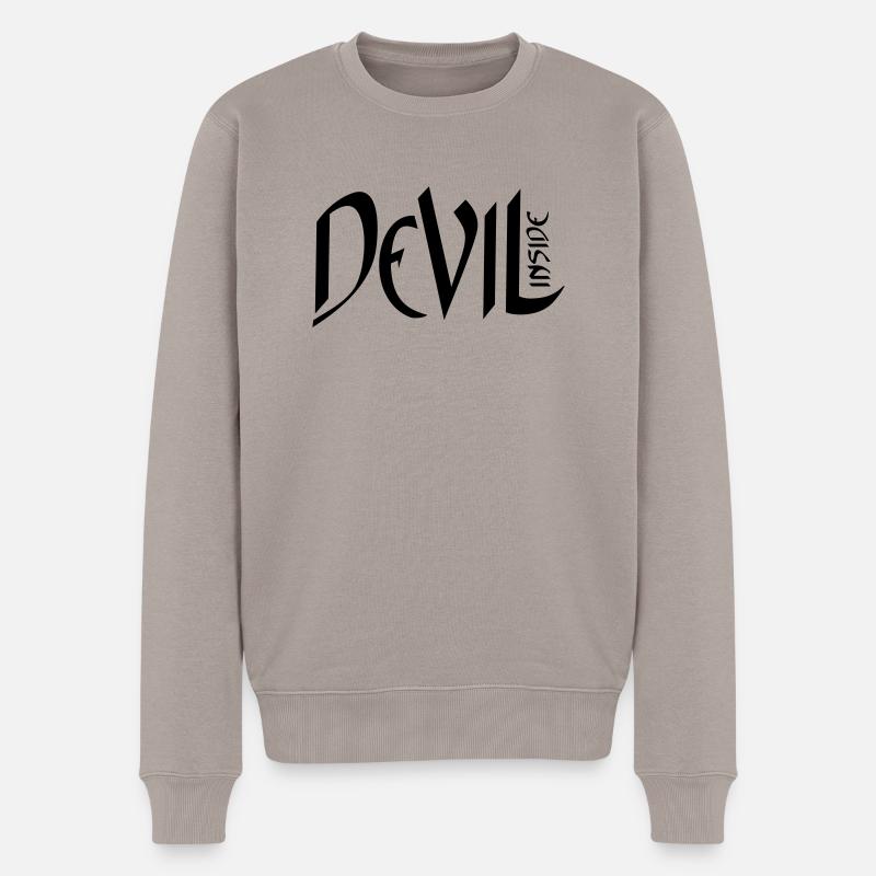 Devil Teufel inside Horror Shirt - Männer Premium Bio Pullover - Taupe
