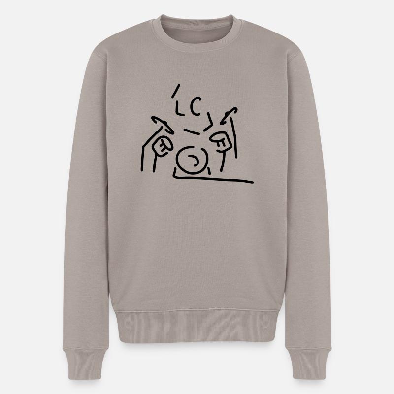 schlagzeuger - Männer Premium Bio Pullover - Taupe