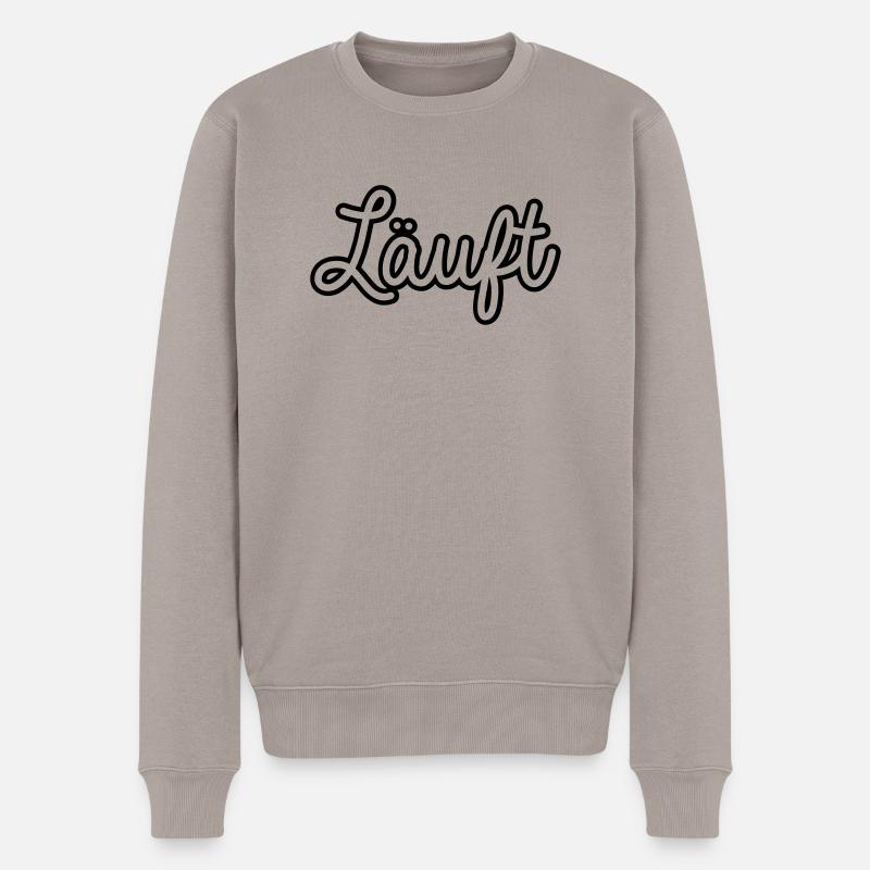 laeuft - Männer Premium Bio Pullover - Taupe