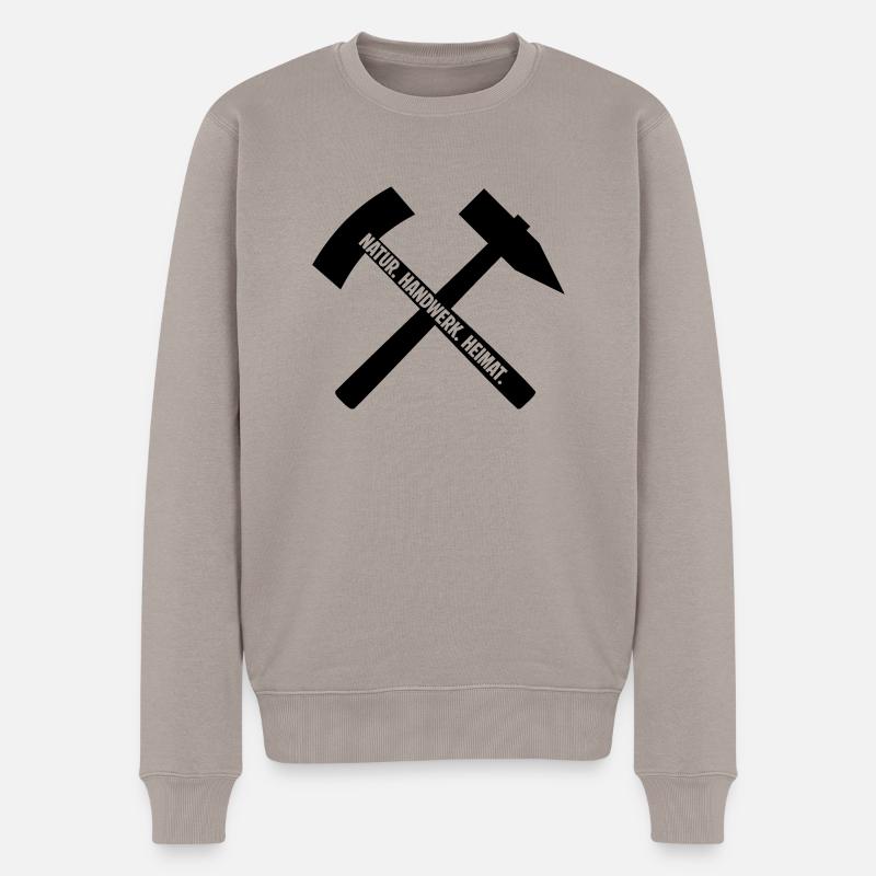 Erzgebirge Handwerk - Männer Premium Bio Pullover - Taupe