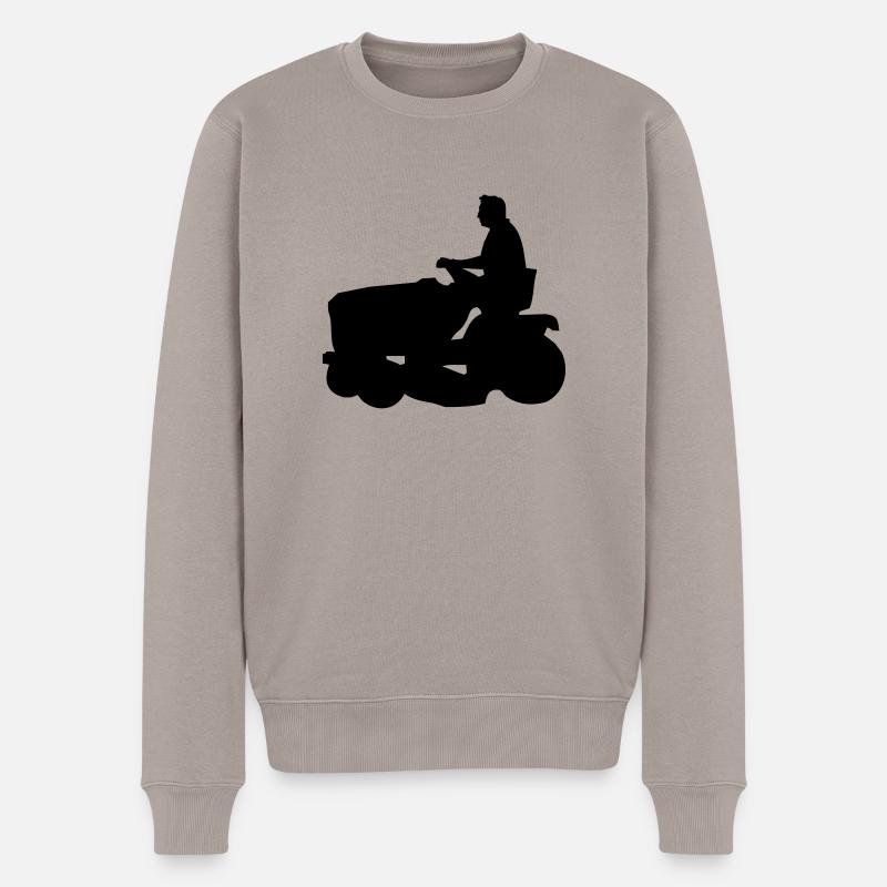 riding mower - Männer Premium Bio Pullover - Taupe