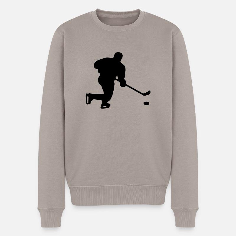 eishockey - Pull Premium bio Homme - taupe