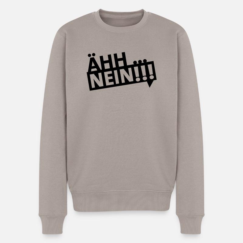 ähh … nein!!! (dh) - Männer Premium Bio Pullover - Taupe