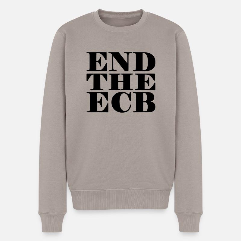 End the ECB - Männer Premium Bio Pullover - Taupe