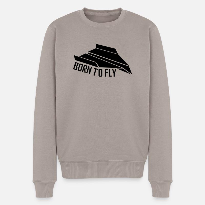 born to fly - Pull Premium bio Homme - taupe