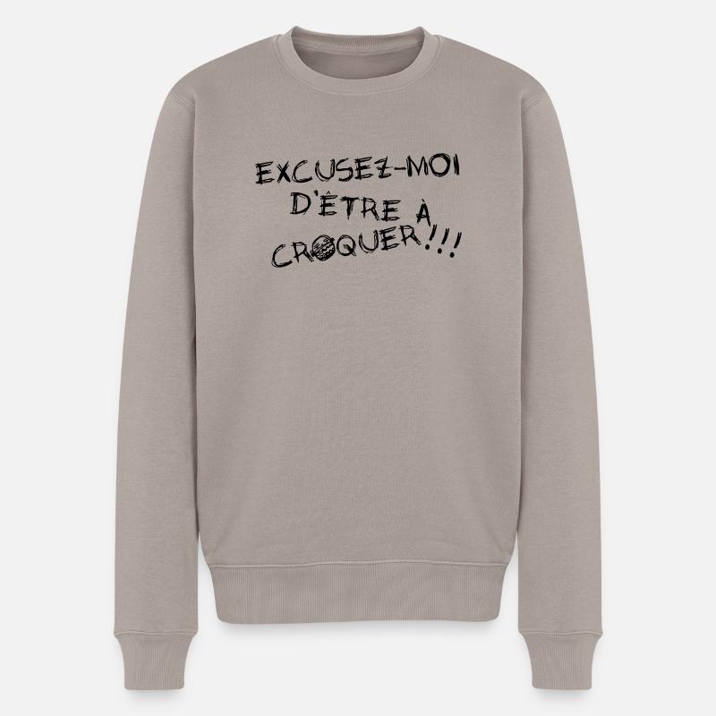 Excusez-moi d'être à croquer - Pull Premium bio Homme - taupe