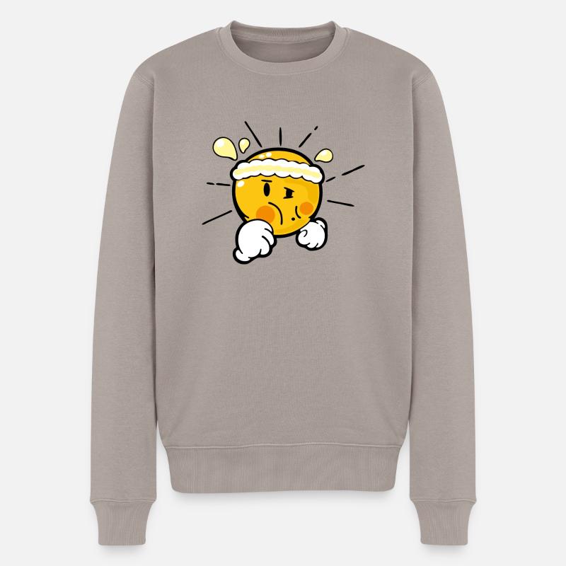 Smiley Running - Männer Premium Bio Pullover - Taupe