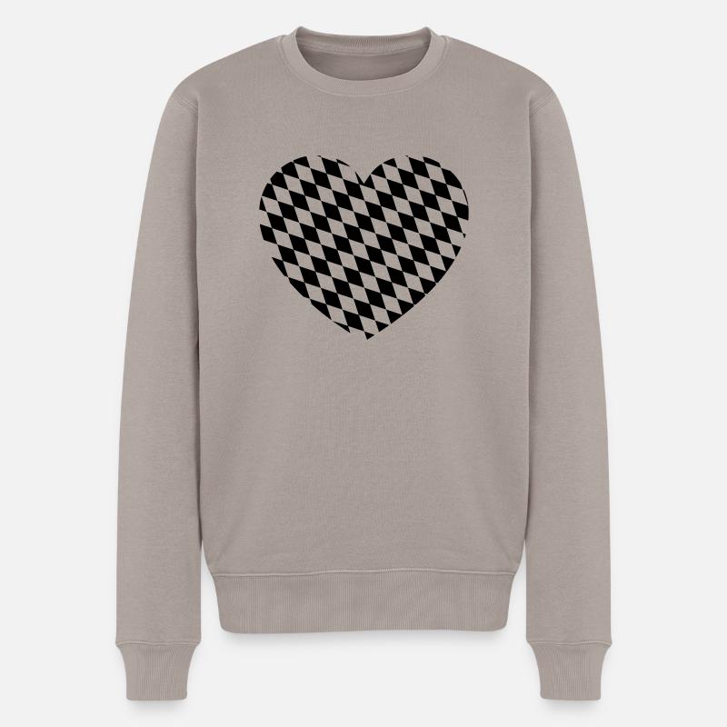 Symbol - Herz Bayern - Männer Premium Bio Pullover - Taupe
