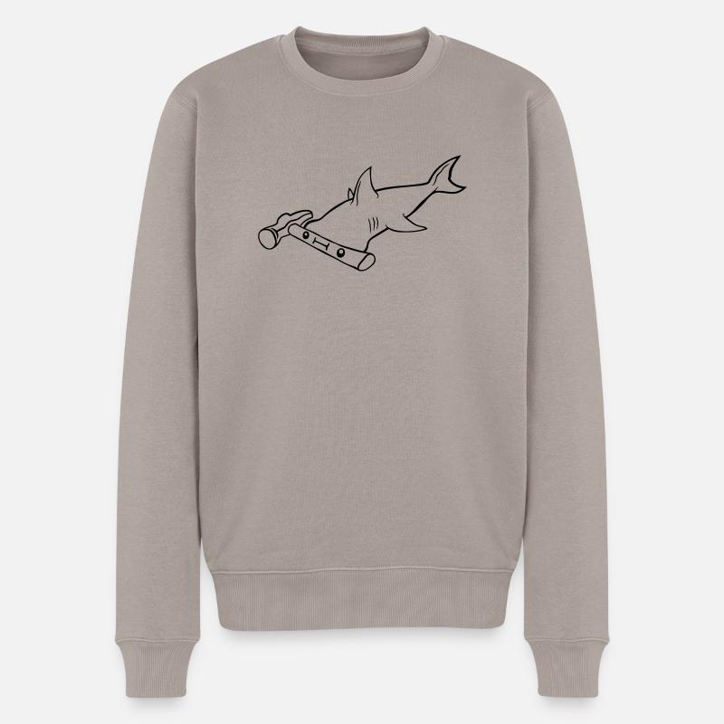 Hammer als Kopf - Männer Premium Bio Pullover - Taupe
