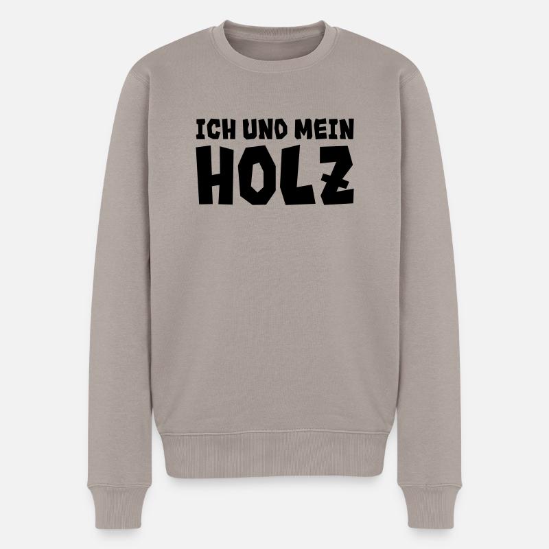 ich und mein - Männer Premium Bio Pullover - Taupe
