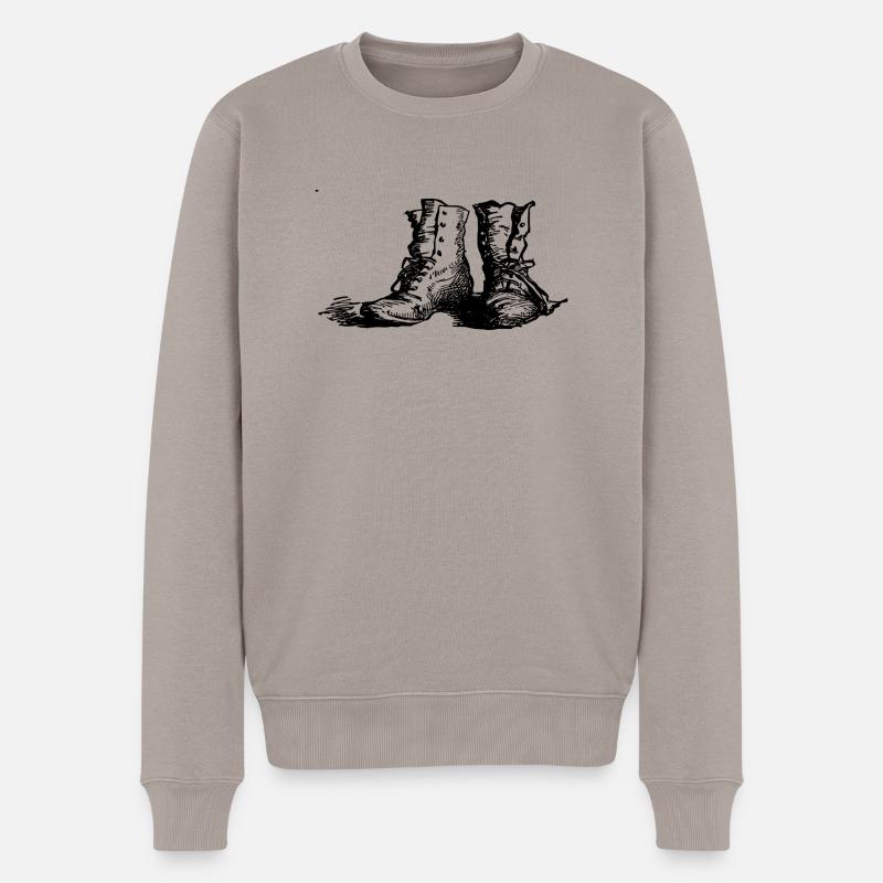Stiefel - Männer Premium Bio Pullover - Taupe