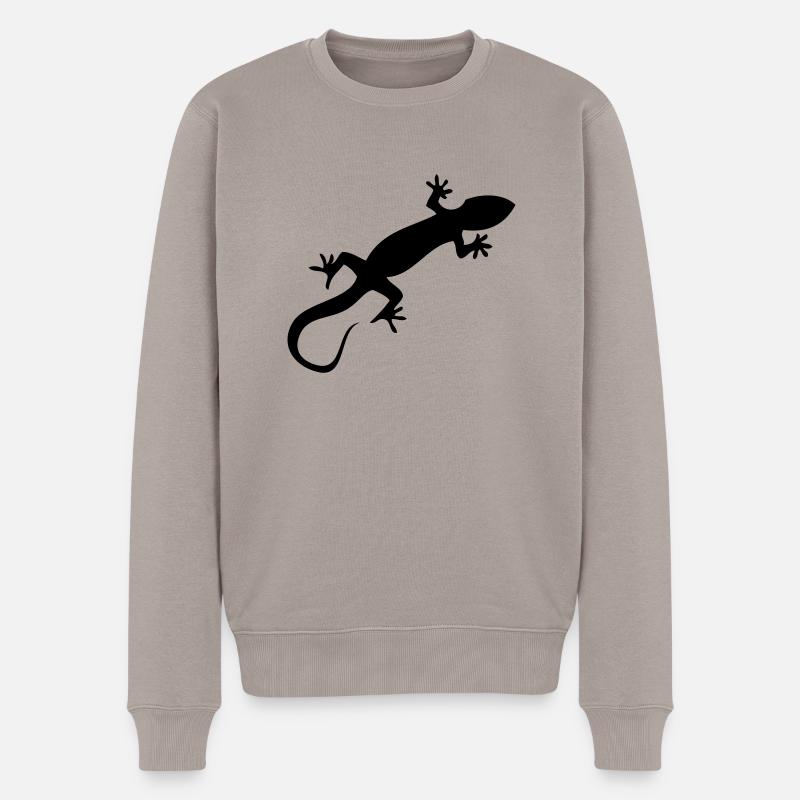 Gecko - Männer Premium Bio Pullover - Taupe