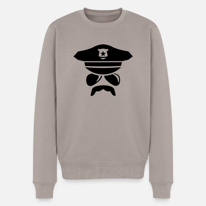 Cop - Polizist - Männer Premium Bio Pullover - Taupe