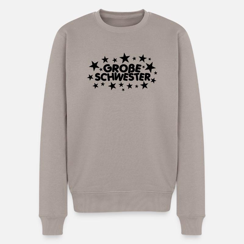 Große Schwester - Männer Premium Bio Pullover - Taupe