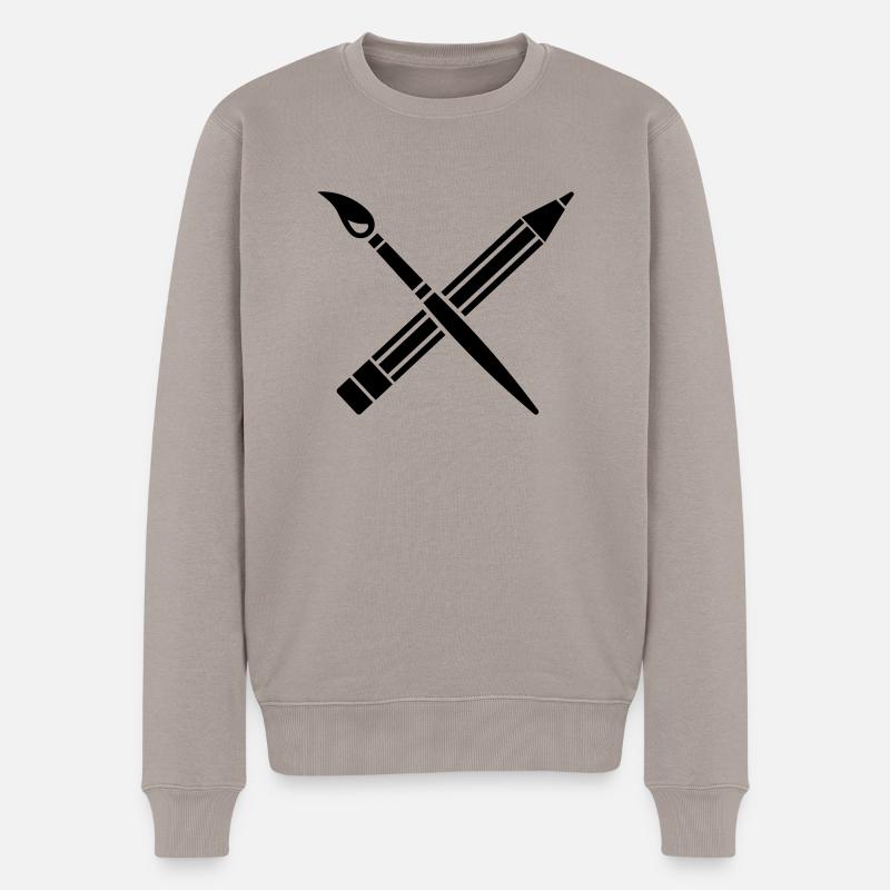 Künstler - Männer Premium Bio Pullover - Taupe