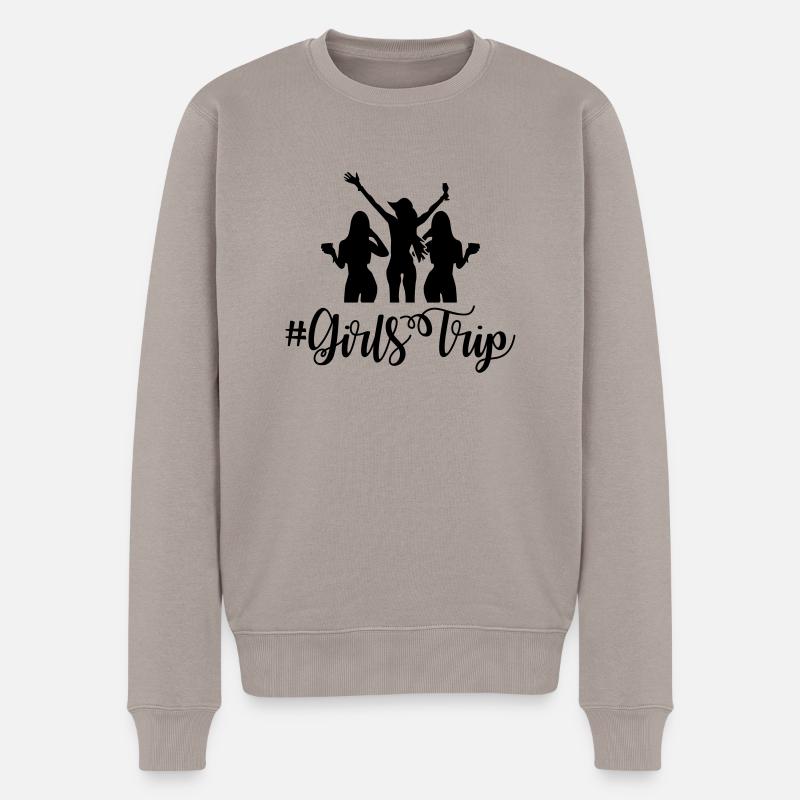 girls trip - Männer Premium Bio Pullover - Taupe