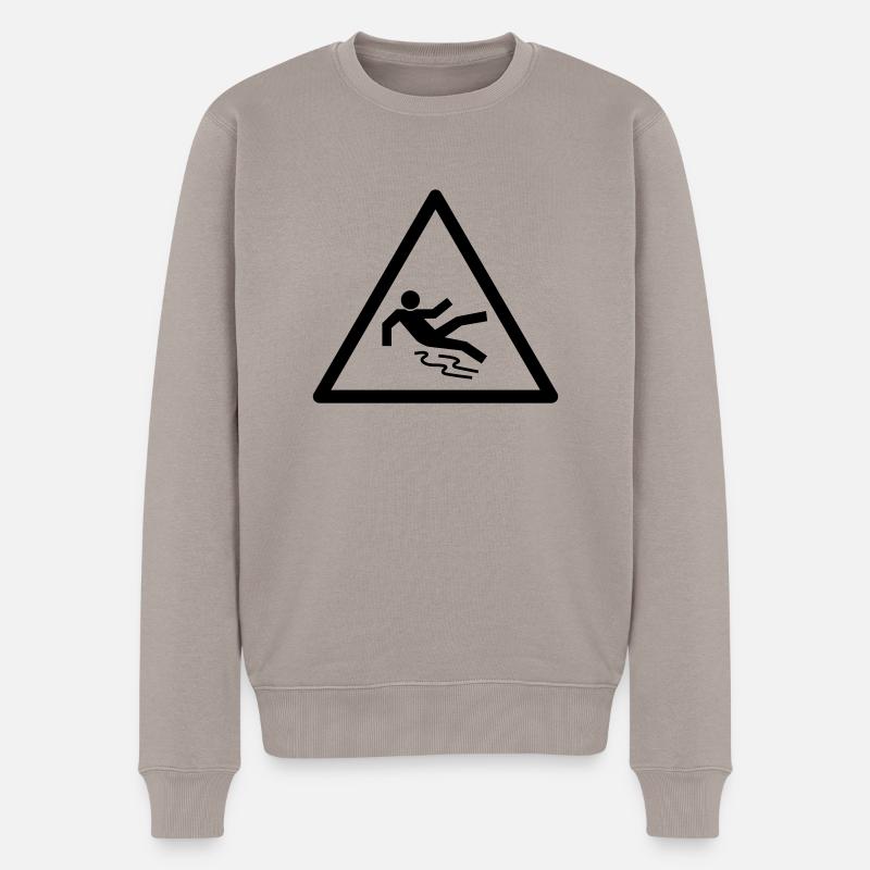 rutschgefahr - Männer Premium Bio Pullover - Taupe