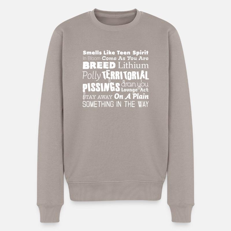 nevermind_white - Männer Premium Bio Pullover - Taupe
