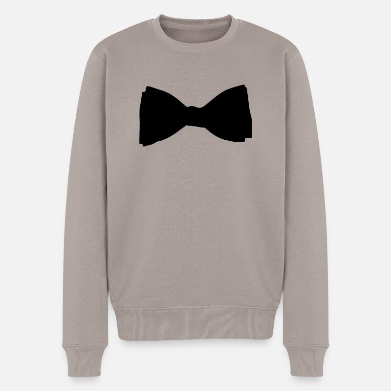 Fliege - Männer Premium Bio Pullover - Taupe