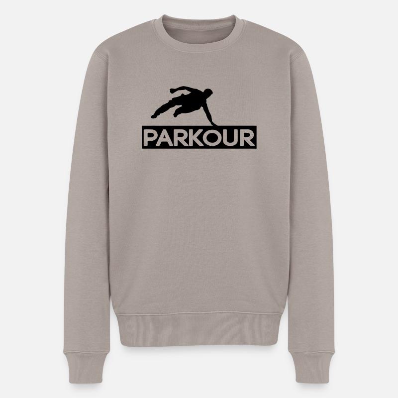 Parkour - Männer Premium Bio Pullover - Taupe