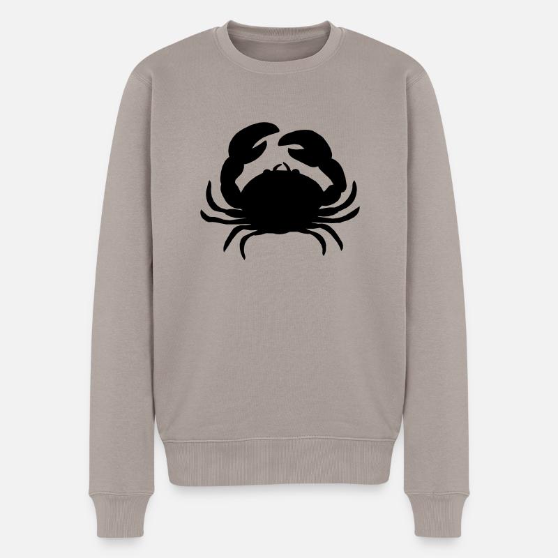 crab - Männer Premium Bio Pullover - Taupe