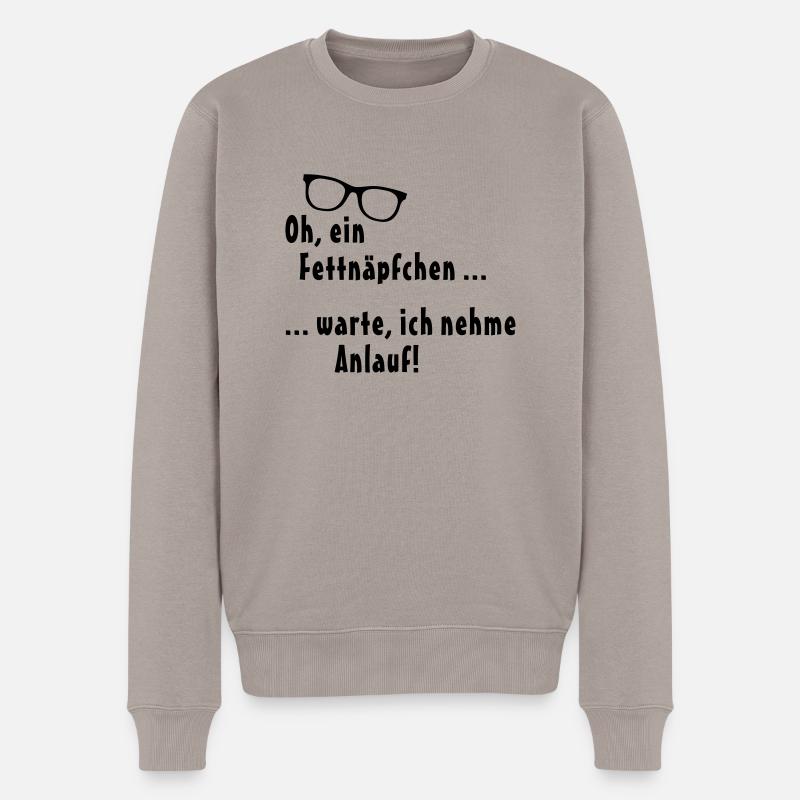 Fettnäpfchen - Männer Premium Bio Pullover - Taupe