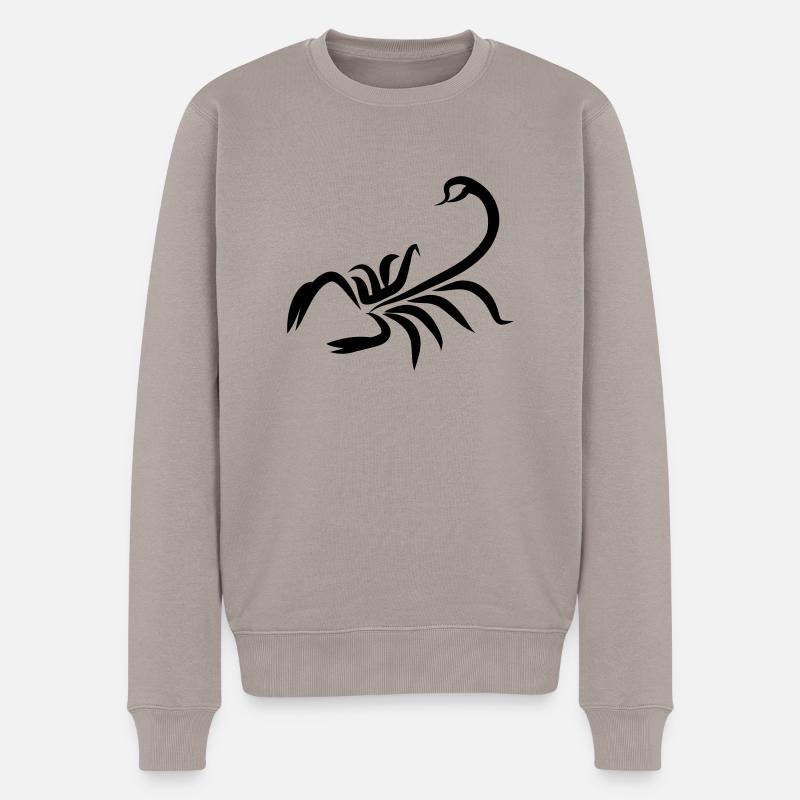 SCORPION2 - Männer Premium Bio Pullover - Taupe