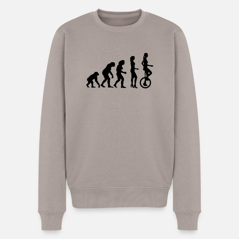evolution_einradfahrerin_1c - Pull Premium bio Homme - taupe