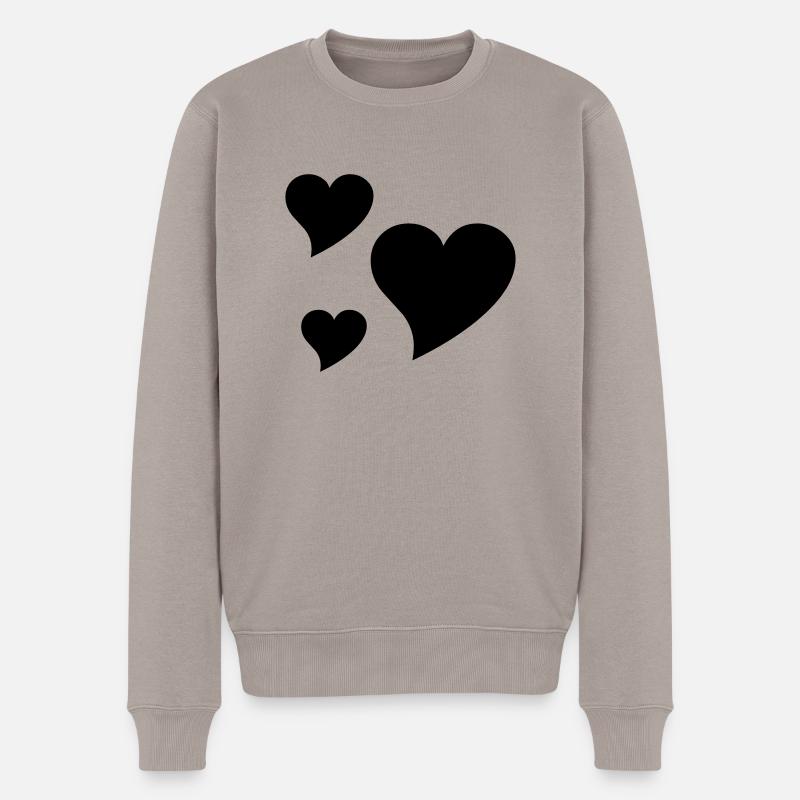 3 herz heart - Männer Premium Bio Pullover - Taupe