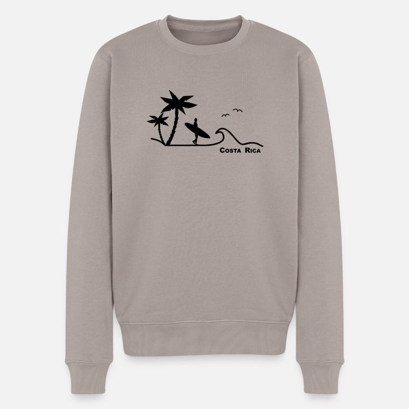 Costa Rica. - Männer Premium Bio Pullover - Taupe