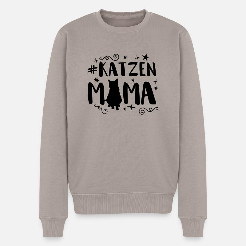 katzen mama - Männer Premium Bio Pullover - Taupe