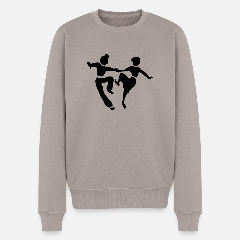 On y danse Rock&Roll rétro - Pull Premium bio Homme - taupe