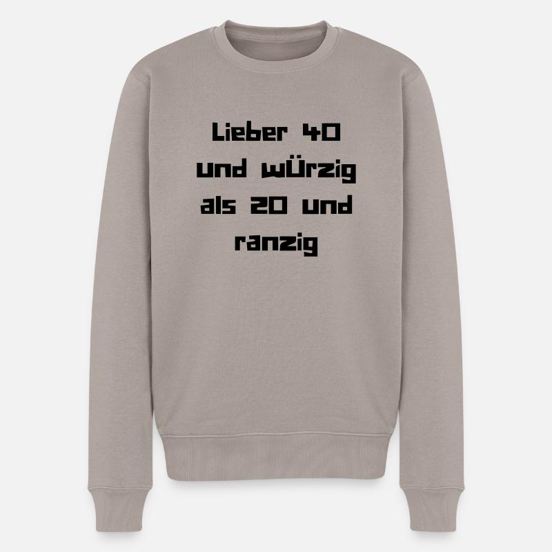 40er - Männer Premium Bio Pullover - Taupe