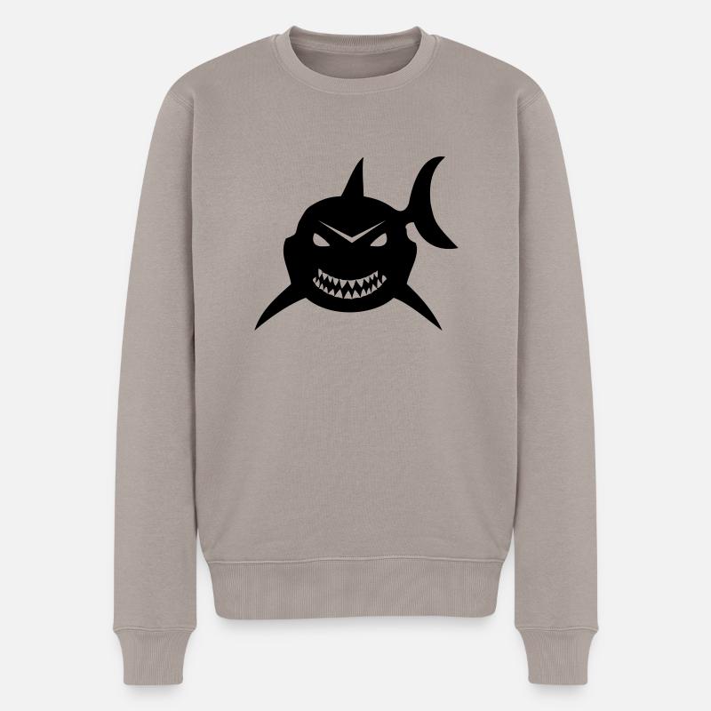 Freundlicher Hai - Männer Premium Bio Pullover - Taupe