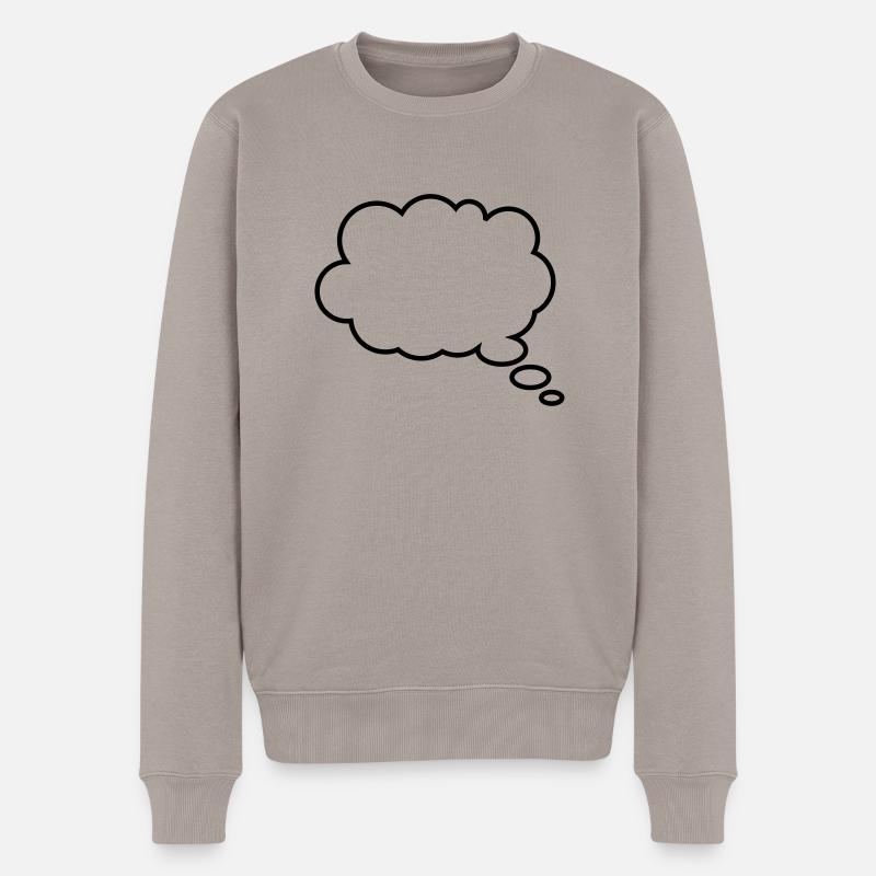 gedankenblase__f1 - Männer Premium Bio Pullover - Taupe