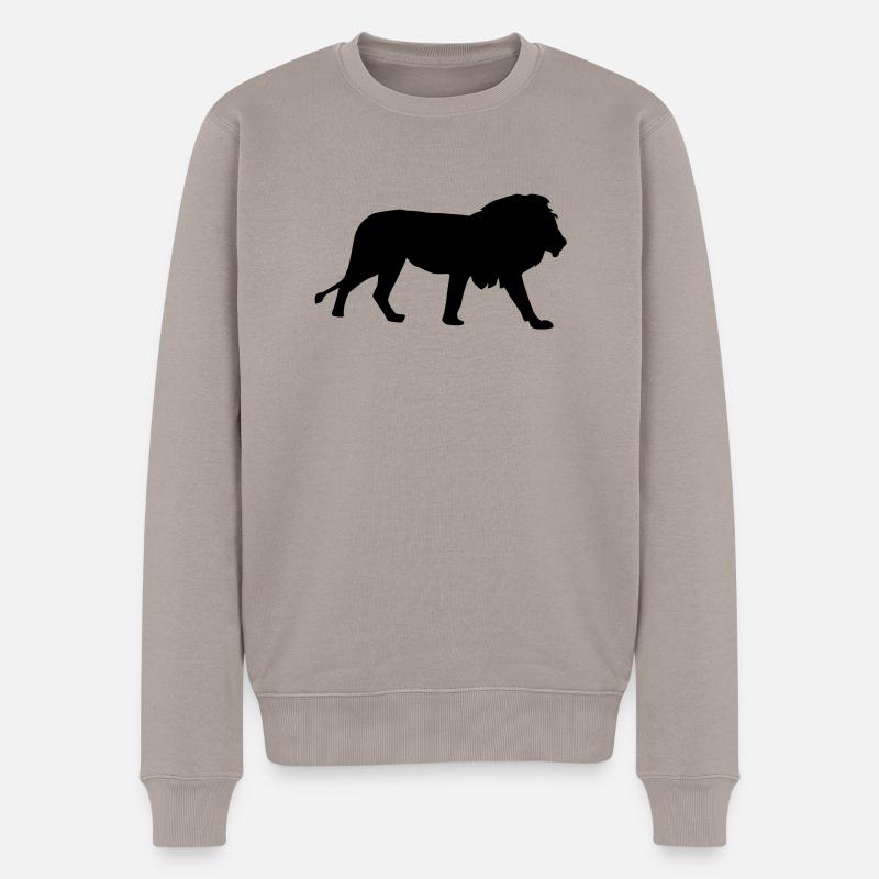 Löwe - Männer Premium Bio Pullover - Taupe