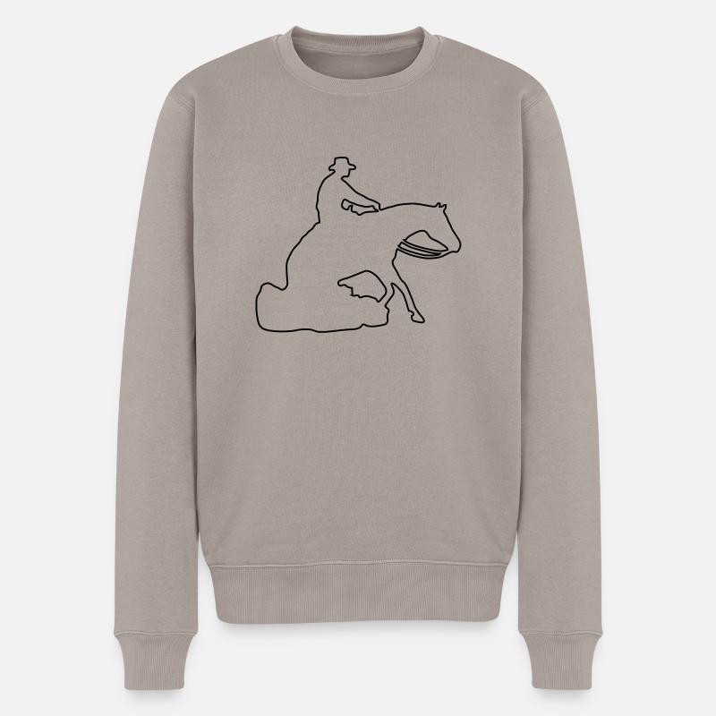 Sliding Stop Silhoutte Rand - Männer Premium Bio Pullover - Taupe