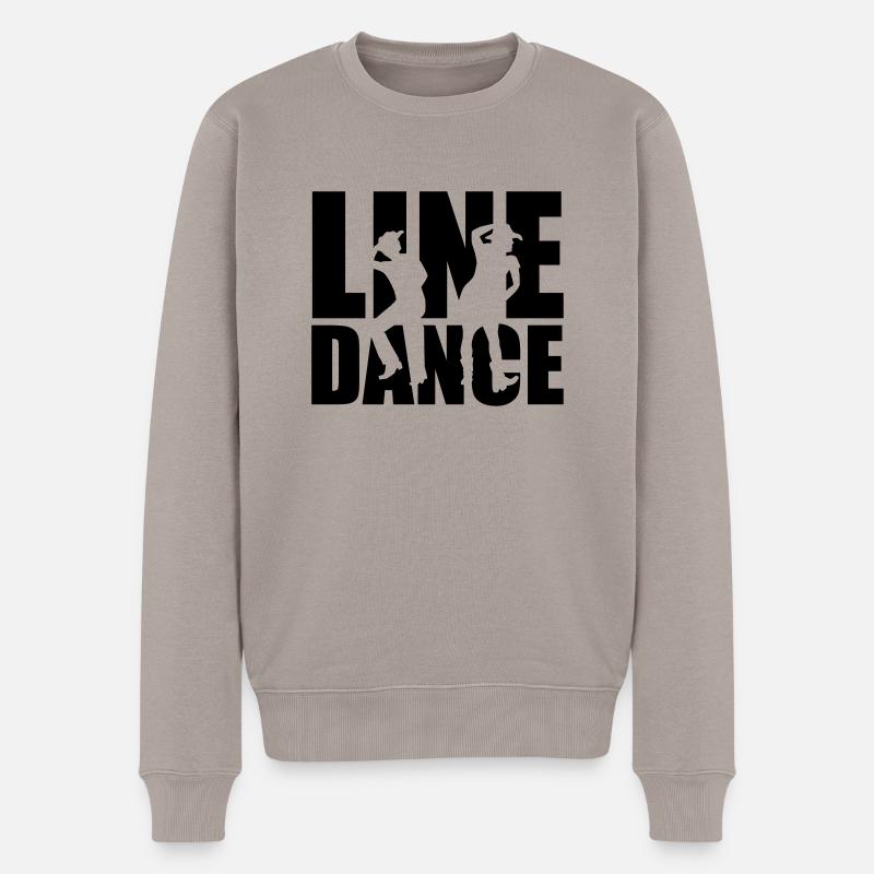Line dance - Männer Premium Bio Pullover - Taupe