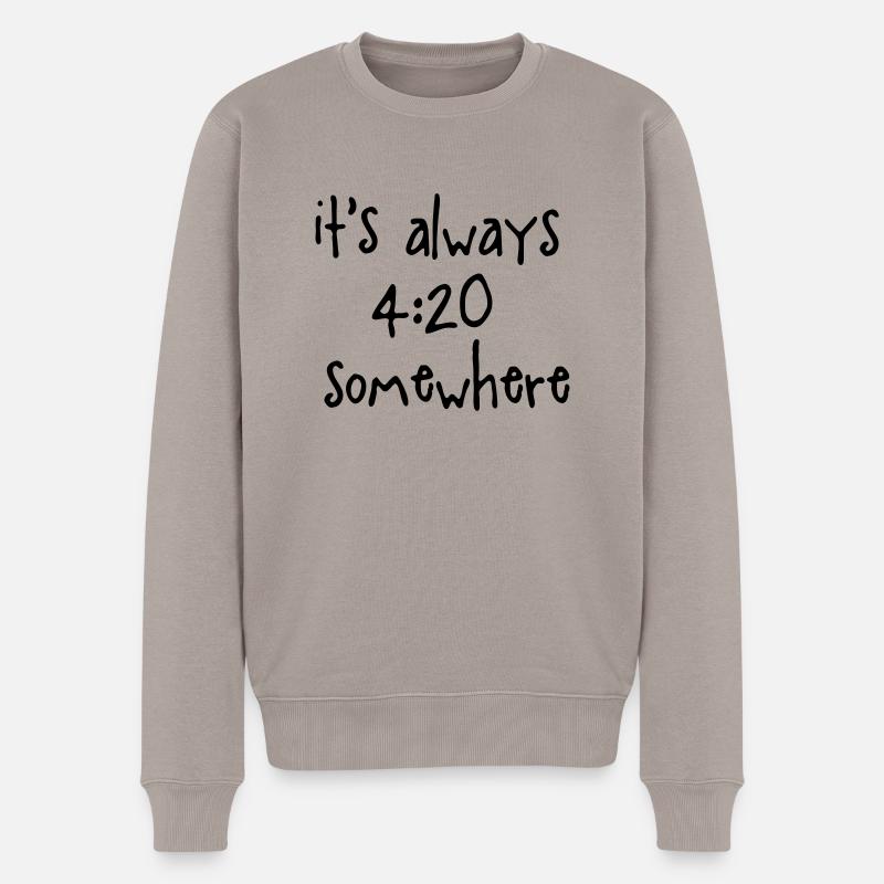 it's always 420 somewhere - Männer Premium Bio Pullover - Taupe