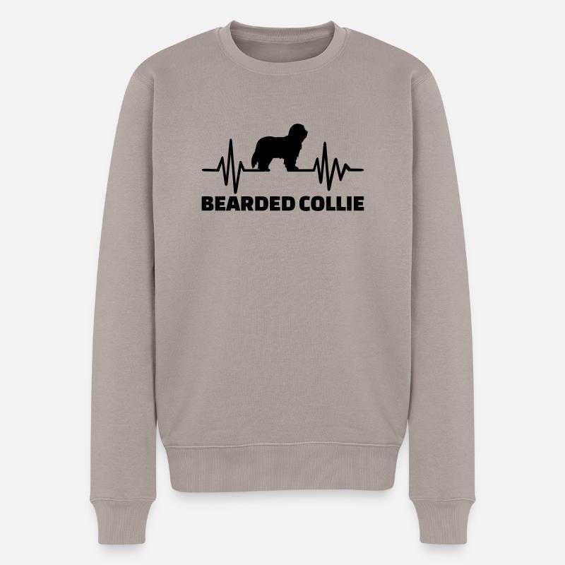 Bearded Collie - Pull Premium bio Homme - taupe