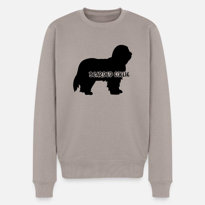Bearded Collie - Männer Premium Bio Pullover - Taupe