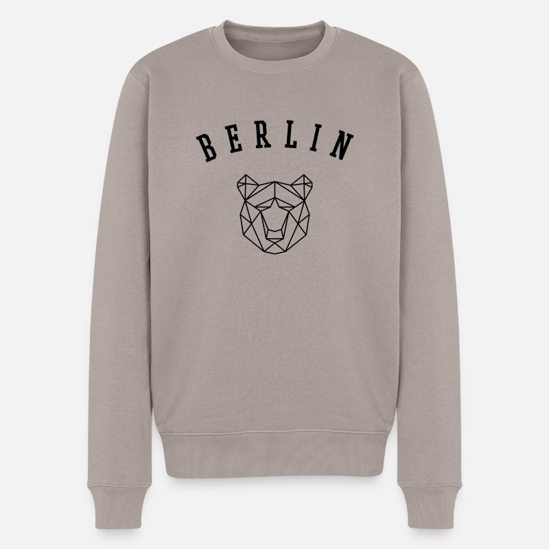Berlin - Männer Premium Bio Pullover - Taupe