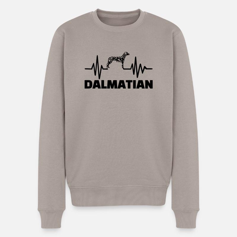 Dalmatiner - Männer Premium Bio Pullover - Taupe