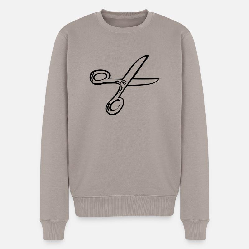 Schere - Männer Premium Bio Pullover - Taupe