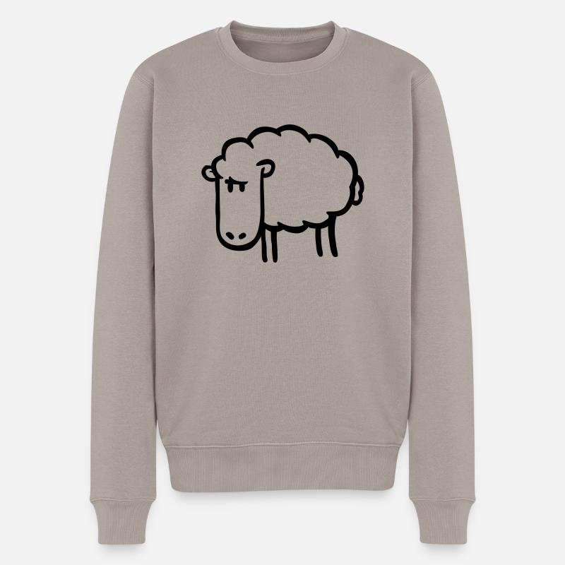Schaf - Männer Premium Bio Pullover - Taupe
